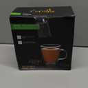 CNGLASS Large Glass Coffee Mugs 12oz,Double Walled Insulated Cappuccino Mug with Handle,Set of 4
