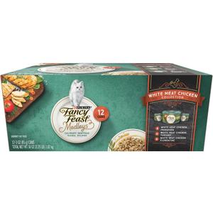 Purina Fancy Feast Wet Cat Food Variety Pack, Medleys White Meat Chicken in Sauce Collection - (Pack of 12) 3 oz. Cans (EXP 09/01/26)