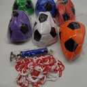 6-Pack Christian Charity Donation Soccer Balls with Pump, Sizes 5/4/3, Deflated Bulk Set for Samaritan's Purse Operation Christmas