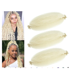 Afro Spring Twist Braiding Hair 16 Inch 3 Packs Pre Separated Springy Curly Twist Hair Marley Hair for Faux Locs Crochet Hair Pre Fluffed Spring Twist Hair Extensions (#613, 16INCH/40CM) Pack of 3
