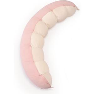 Peallow(Pat. Pend) Long Round Body Pillow for Adults, Bolster Pillow for Sleeping, Soft and Supportive Pillow for Sleeping & Lumbar Support,Blush Pink