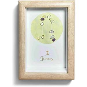 Gemini Unique Astrology Gift, Zodiac Sign Decor Gifts, Natural Crystal Zodiac Painting for Wall Art, Desk Decor, Home Decor, Easter Decor, May June Birthday Gifts for Women, Friend