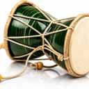 4 Inch Small Handmade Traditional Authentic Wooden & Leather Classical Indian Folk Dumroo Damroo Damaru Hand Drum Percussion Instrument Set, Decorative Collectible Showpiece World Musical Instruments