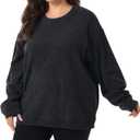 HOdo Women's Plus Size Sweatshirts Oversized Pullover Long Sleeve Tops Crew Neck Sweat Shirt Casual Loose Fitting 1X-5X (XXXL)