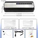 Vacuum Sealer Machine for Food, 80KPA Powerful 8-in-1 Automatic Vacuum Food Sealer with Dry & Moist Modes, Bag Storage, Cutter, Digital Countdown, 20 Pre-Cut Bags & External Air Suction Hose (Silver)