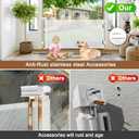 Weatherproof Outdoor Retractable Baby Gates for Decks, 55" Wide Waterproof Retractable Dog Gate with No Rust Screws and Rods, Scratch-Resistant Mesh Outdoor Baby Gate/Fence/Barrier/Screen, White