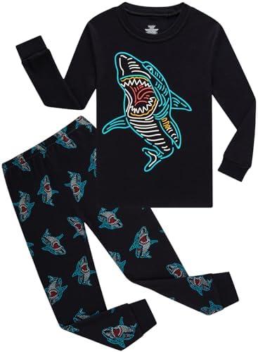 Little bety Boys Cotton Pajamas Long Sleeve Toddler Boys Pjs Kids Sleepwear Set 7 years