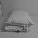 Goose Feather Pillows Queen Size Pack of 2 - Hotel Down Bed Pillow for Sleeping, Soft 600 Thread Count Cotton Cover, Fluffy Support Surround Fill Polyester for Side, Stomach, Back Sleepers