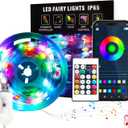 ORALUCE Smart Fairy Lights with IR Remote Plug in, IP65 33Ft 100 LED Fairy Light for Bedroom USB Bluetooth APP Control, RGB Color Changing Outdoor String Lights, Music Sync Twinkle for Outdoor Party