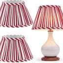 VIHOSE 2 Pack Small Pleated Lamp Shades, 5" Top x 10" Bottom x 5.5" High Bell Fabric Shades for Table Lamps, Small Replacement Lampshades for Table Bedroom Home Decor (Red)