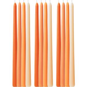 Viyffo 12 Inch Orange Taper Candles Set of 12 Unscented Smokeless Long Tall Tapered Candle for Candlesticks Sticks Wedding Advent Home Decor Dinner Christmas