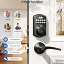 Veise Fingerprint Door Lock with 2 Lever Handles - Keyless Entry Door Lock, Electronic Keypad Deadbolt, Digital Smart Code & Front Handle Sets, Auto-Locking, Easy Installation, Matte Black