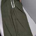 JOTOOK Mens Casual Corduroy Pants Lightweight Elastic Waist Drawstring Pants Straight Baggy Pants with Pockets Medium Army Green