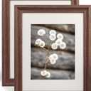 GraduationMall 11x14 Wooden Picture Frames,Display Photos 8x10 with Mat or 11x14 Without Mat,UV Protection Acrylic,Wall or Tabletop Display,Rustic Brown Set of 2