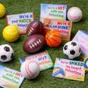 JOYIN 36 Pcs Valentines Day Sport Stress Balls with Valentine Gift Card, Mini Sports Ball Squeeze Foam for Classroom Exchange Gift for Kids, Holiday Party Favor Toys, Anxiety Relief Reward Prizes