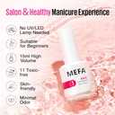 MEFA Dip Powder Liquid Set Base, Top Coat, Activator, Brush Saver 15 ml 0.5 Oz 4 Pcs with 5 Replacement Liquid Brushes for Dipping Powder Nail Kit No Nail Lamp Needed