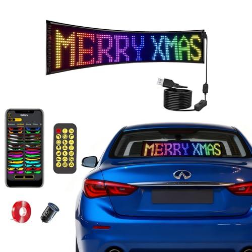 Christmas Car Decor, Car Christmas Lights, Programmable Scrolling LED Light Signs for Windshield, Rear Window and Side Window