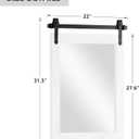 Farmhouse Bathroom Mirror for Over Sink 22x32 Wood Frame Rustic Barn Door Bathroom Vanity Mirror, Wall Mirror for Bathroom, Living Room, Bedroom, Entryway (Bright White)