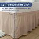 Wrap Around Dust Ruffle Bed Skirt - Cream - for King Size Beds with 24 Inch Drop - Easy Fit Elastic Strap - Adjustable Pleated Bedskirt w/Brushed Fabric - Wrinkle Free - for Women, Men, Kids & Teens