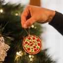 5 x Pizza Ornaments for Christmas Tree - Pizza Gifts for Food Lovers, Women, Men - Food Ornaments for Christmas Tree - Pepperoni Lovers Ceramic Ornament