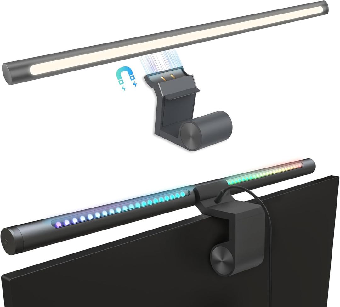 YEELIGHT Monitor Light Bar, Computer Monitor Lamp with No Glare & Eye Caring, RGB Desk Lamp Works with Alexa and Google Home, Light Bar with Adjustable Color Temperature for Home Office Space Saving