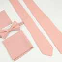 Mens Solid Linen Ties - Slim Pattern Necktie for Men Wedding Groomsmen (Standard 58 ", Ballet Pink)