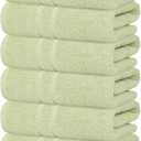 Basic Medium Bath Towels 24x48 Inches Pack of 6 Sage Green Color Soft and Absorbent Multipurpose Cotton Towels for Bathroom, Spa, Gym, Salon, Hotel, Clinics and Everyday Use