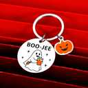 VANLOVEMAC Boo Basket Stuffers for Women Men Funny Halloween Ghost Keychain Halloween Themed Gifts for Him Her Spooky Basket Stuffers for Girls Boys Boo Jee Keychain Christmas Stocking Stuffer