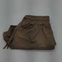 Dokotoo Women's Athletic Shorts High Waisted Running Shorts Quick Dry Daily Casual Comfy Drawstring Shorts Pocket Camel Small