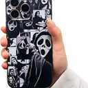 Compatible for Samsung Galaxy A05 Case, Cute Skull Skeleton Scary Face Designed Cool Fun Funny Phone Case, Soft TPU Cover for Women Girls Boys Teens Kids (Black)