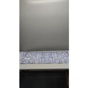 17x59 Cushioned Vintage Runner Rug Waterproof, Standing Comfort Memory Foam Padded for Front Sink Laundry Office, Light Grey and Blue