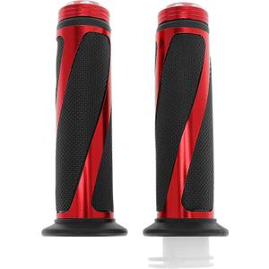 7/8" 22mm 15/16" 24mm Motorcycle Hand Grips Cover Kit Non Slip Aluminum Alloy Rubber Handlebar Grips for Motorcycle Scooter Bicycle ATV Red 1Set