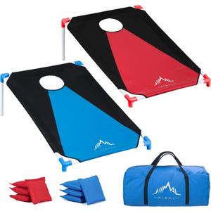 Himal Portable PVC Framed Cornhole Game Set with 8 Bean Bags and Carrying Bag (Blue-Red,3 x 2-feet)