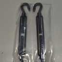 2Pcs M10 304 Stainless Steel Hook & Turnbuckle Hook, 900lbs Capacity Heavy Duty Black Turnbuckles for Wire Rope Tension, Sun Shade Tent Hardware, Shade Sail Installation.