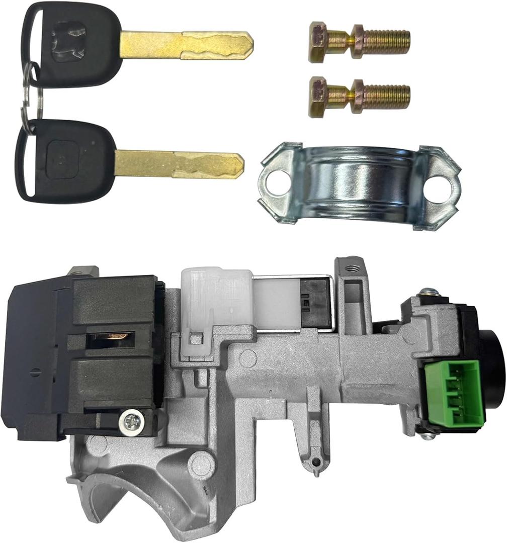 Ignition Switch Lock Cylinder with 2 Keys Compatible with Honda Civic 1.7L 2001 2002 2003 2004 2005 Compatible with Honda Civic 1.3L 2003 2004 2005 (with Chip) Replace 35100-S5A-A82