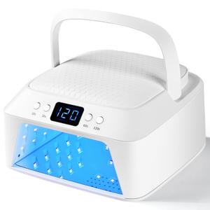 JODSONE U V LED Nail Lamp with Hand Pillow Large Space for Salon Portable Handle Front and Rear Dual Display Professional Nail Lamp Fast Drying Gel Nail Polish