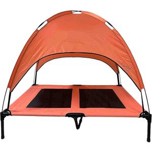Midlee Salmon Dog Cot with Canopy (30" x 36")