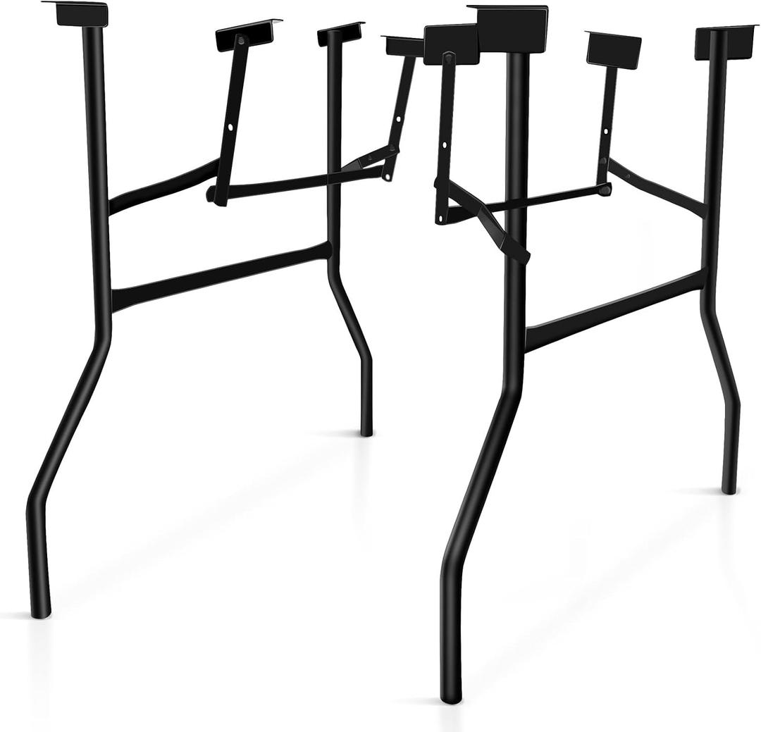 29" Heavy Duty Folding Table Legs Set of 2 - Commercial Banquet Foldable Legs for Kitchen DIY, Pedestal Folding Table Legs for Desk Repair & Home Furniture (Black Steel) (23.43 x 31.3 x 29.02 inch)