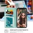 Wallet Case for iPhone 13 Mini, [RFID Blocking] Protective PU Leather Flip Cover with Card Slot Cash Pocket for iPhone 13 Mini(Green)
