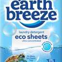 Earth Breeze Laundry Detergent Sheets Fresh Scent - 60 Loads Eco Liquidless Soap - Travel-Friendly for Hot & Cold Cycles, Tackles Tough Stains & Odors - Gentle on Skin, 30 Ct