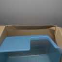 Extra Large Cat Litter Box with High Sided,24.8" Lx11.4 Wx13 H,Clear Jelly Color, Jumbo Litter Box for Big Cats,XL Cat Box for Multiple Cats,Kitty,Giant,Anti-Splashing,Easy to Clean (Blue)