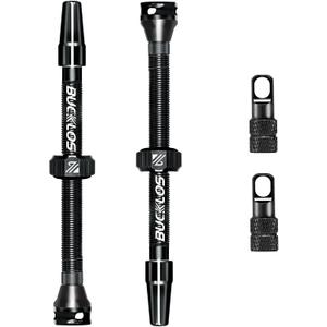 BUCKLOS Tubeless Presta Valve Stem 40/44/55/60/65/80/100 mm, Valve Stem Kit with Valve Core Removal Tool for Road Bike/Mountain Bike/MTB, Fit Most Bicycle Rims, Super Light Durable Aluminum Stem Black