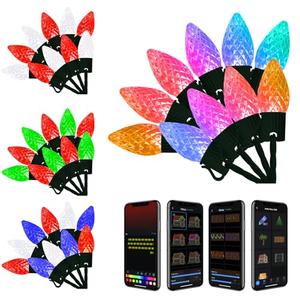 Smart C9 LED Christmas Lights Outdoor, 118 FT 150 LED C9 String Lights App Control 105+ Modes Waterproof Connectable RGB Color Changing Christmas Tree Lights for Outside Roofline Patio Home Xmas Decor