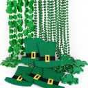 HOOSUN 15 Pack St Patricks Day Beads Necklaces Bulk,St Patricks Day Decorations Accessories for Party Favors,St Patrick's Day Necklaces Party Supplies,Saint Patricks Day Green Beads Shamrock Necklace