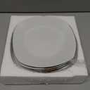 FMBB Ceramic White Dinner Plates for Microwave Oven Safe Set of 4