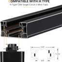 VANoopee H Track Floating Canopy Connector Black for Single Circuit H Type Rail, Cover Compatible With Halo System, LED Lighting Accessories Kit, Easy Install
