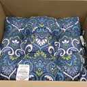 Arden Plush Indoor/Outdoor Rocking Chair Cushion Set, 18 x 20, Water Repellent, Fade Resistant, Tufted Cushion for Rocking Chairs Sapphire Aurora Blue Damask