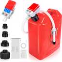 Fuel Transfer Pump with Auto-Stop Function,51'' Extra Long Hose,Battery or Usb Power Supply,3.2 Gpm4 Can Adapters,Safe And Leak Proof Gas Can Pump, Suitable for Petroleum, Gasoline, Diesel (Canister Not Included)