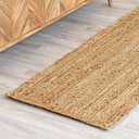 HOMEMONDE Handcrafted Braided Jute Runner Rug 2x6 ft - Rustic Vintage Natural Area Rug - Farmhouse Indoor Eco Friendly Floor Rug for Kitchen, Hallway, Entryway, Living Room, Bedroom
