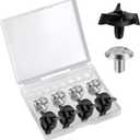 NQEUEPN 8pcs Motorcycle Helmet Screws, Helmet Visor Screws with 8pcs Rubber Washers Motorcycle Helmet Accessories (Black, Silver)